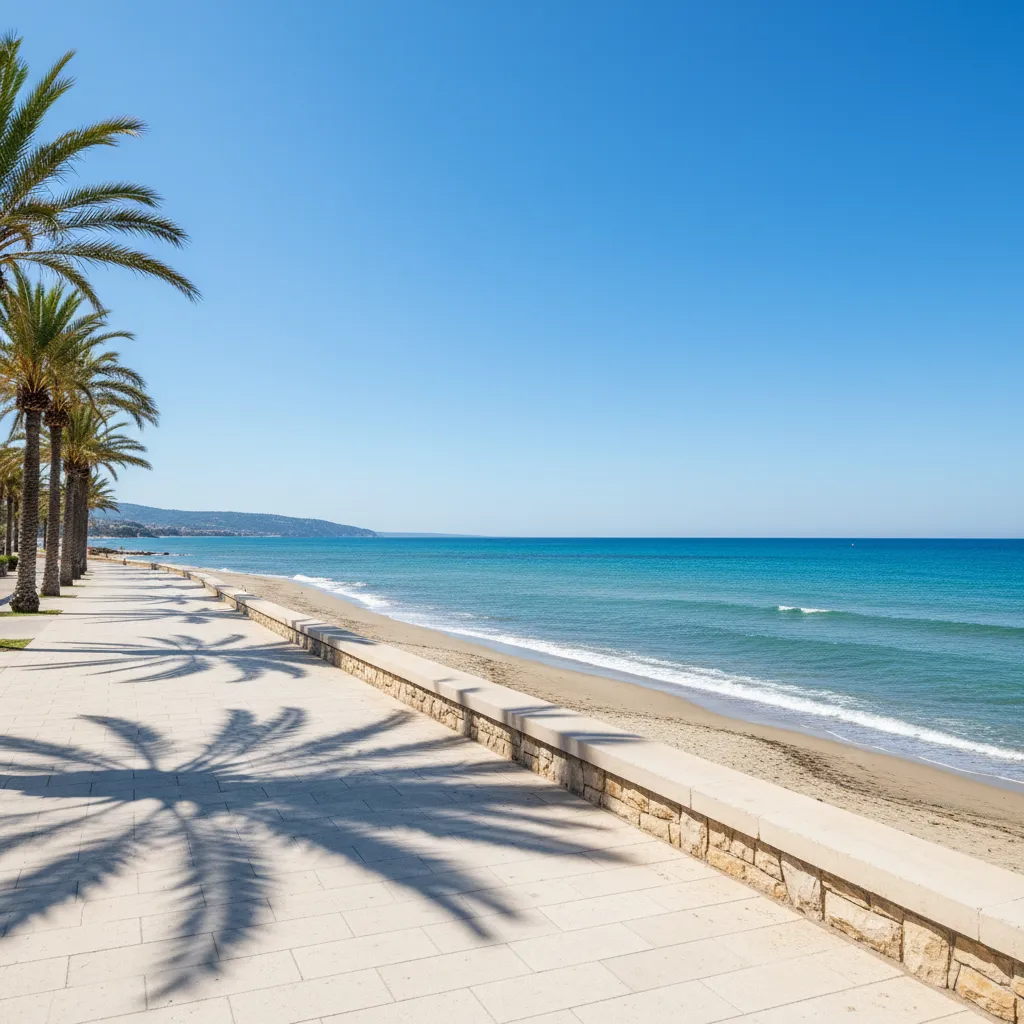 Promenade le long des plages du Mourillon à Toulon