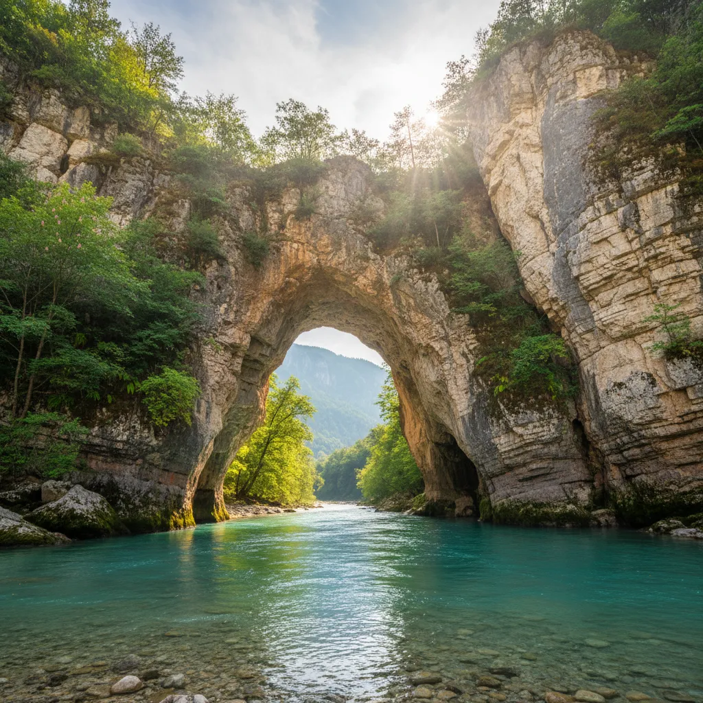 Pont d'Arc en Ardèche, arche naturelle au-dessus de la rivière