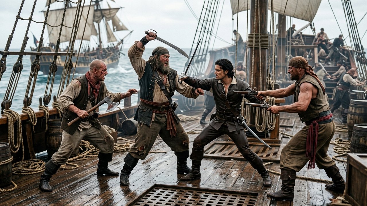 Combats contre les pirates lors du voyage vers l'île d'Otomaï