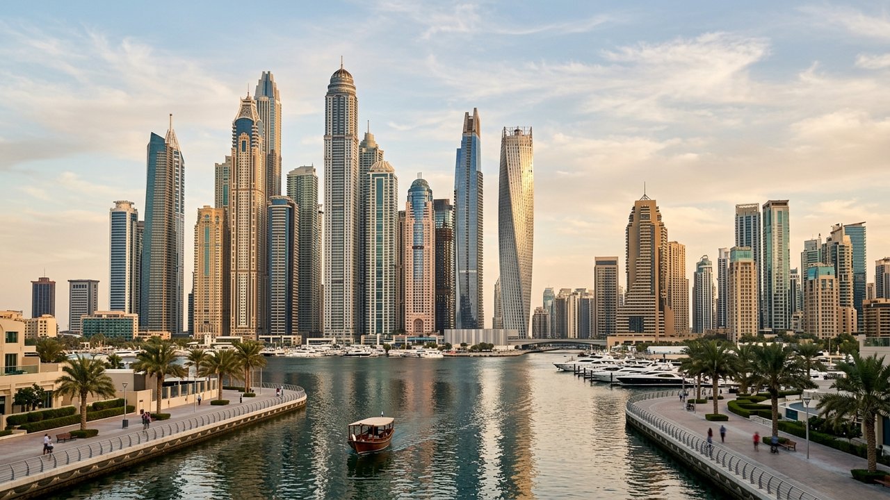 Skyline de Dubaï avec ses gratte-ciel modernes