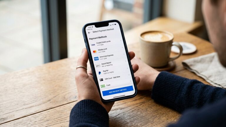 Options de paiement disponibles sur l'application Uber Eats