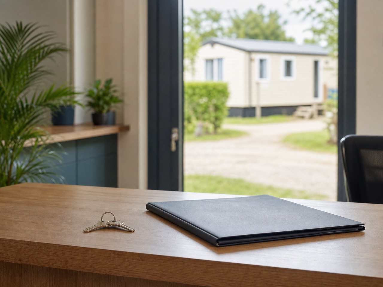 Dossier de contrat préparé à l'accueil d'un camping